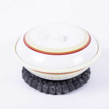 Charcoal Felt Ball Trivet